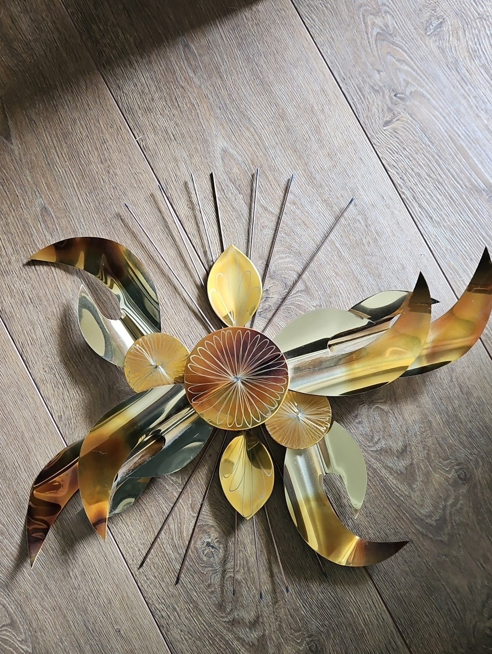 Vintage Brutalist MidCentury Metal Wall Hanging ART